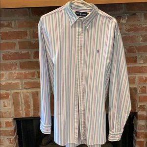Long sleeve button down XL striped Polo